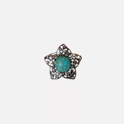 bague turquoise en forme de fleur