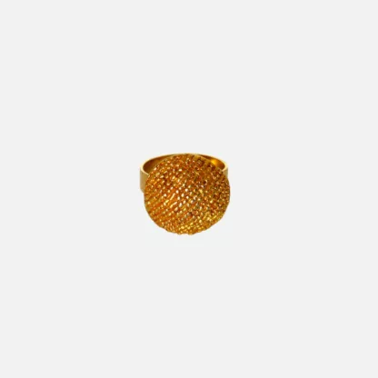 bague bouton dorée