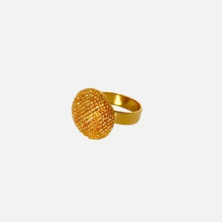 bague bouton dorée