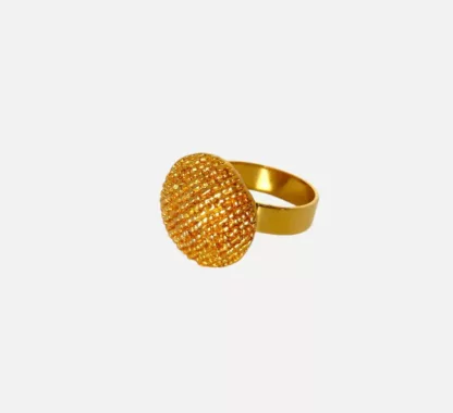 bague bouton dorée