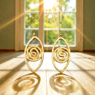 boucles d'oreilles pendantes dorées