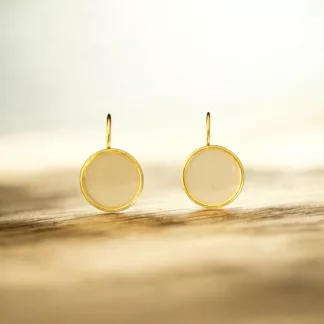 boucles d'oreilles crème et or