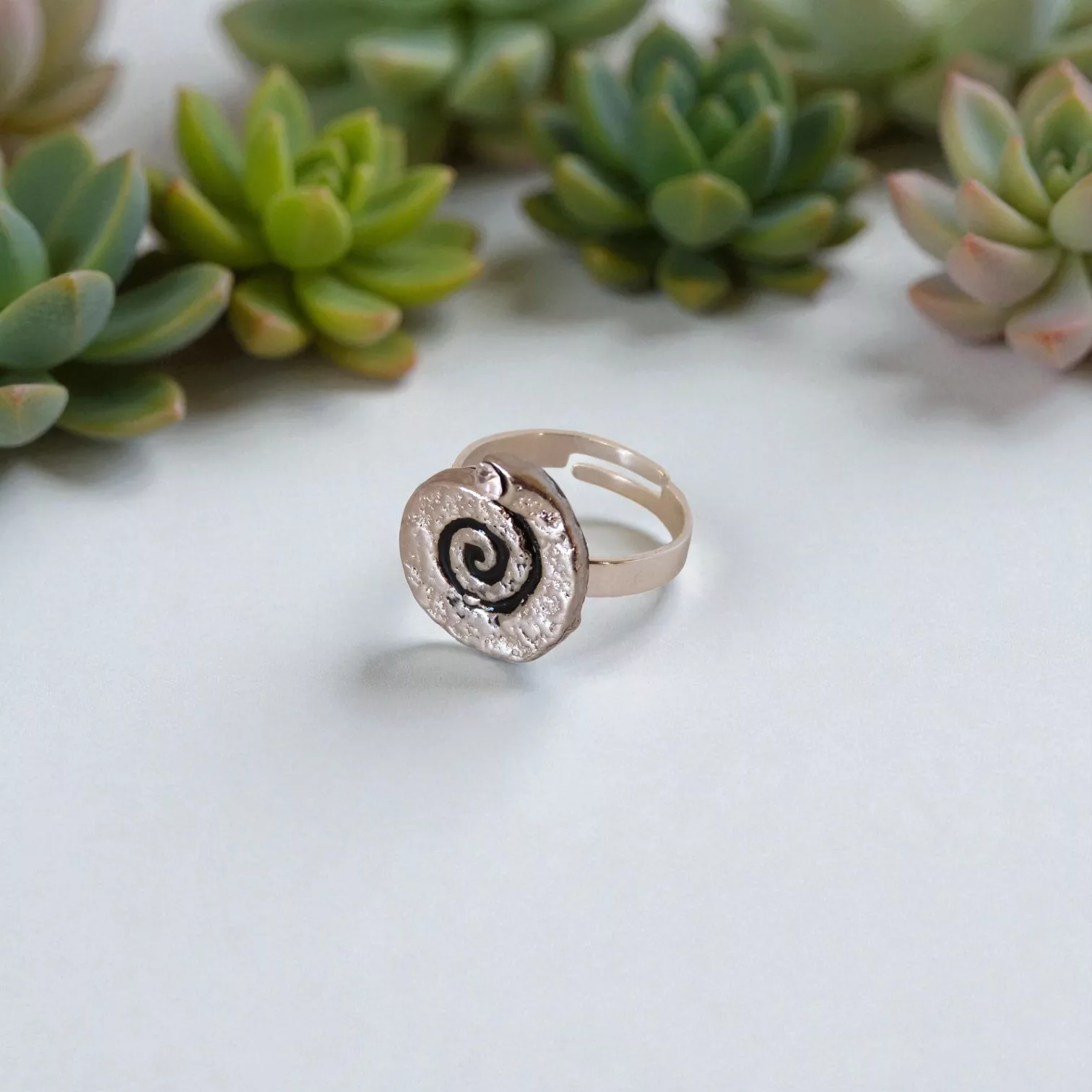 bague spirale d'argent