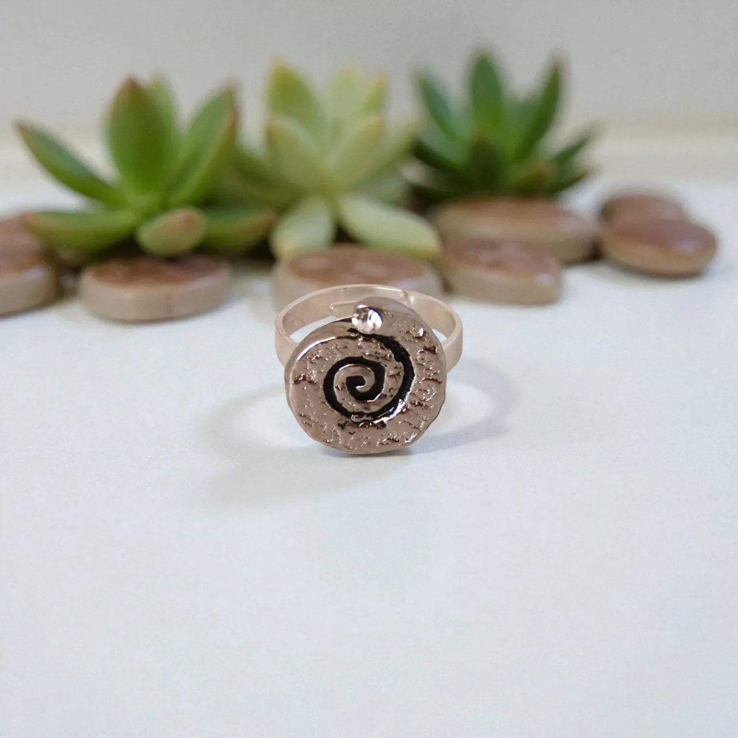 bague spirale d'argent