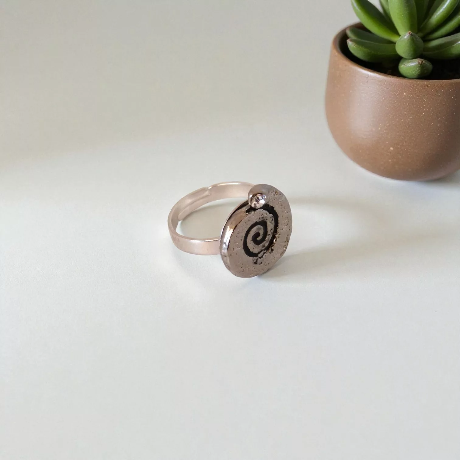 bague spirale d'argent