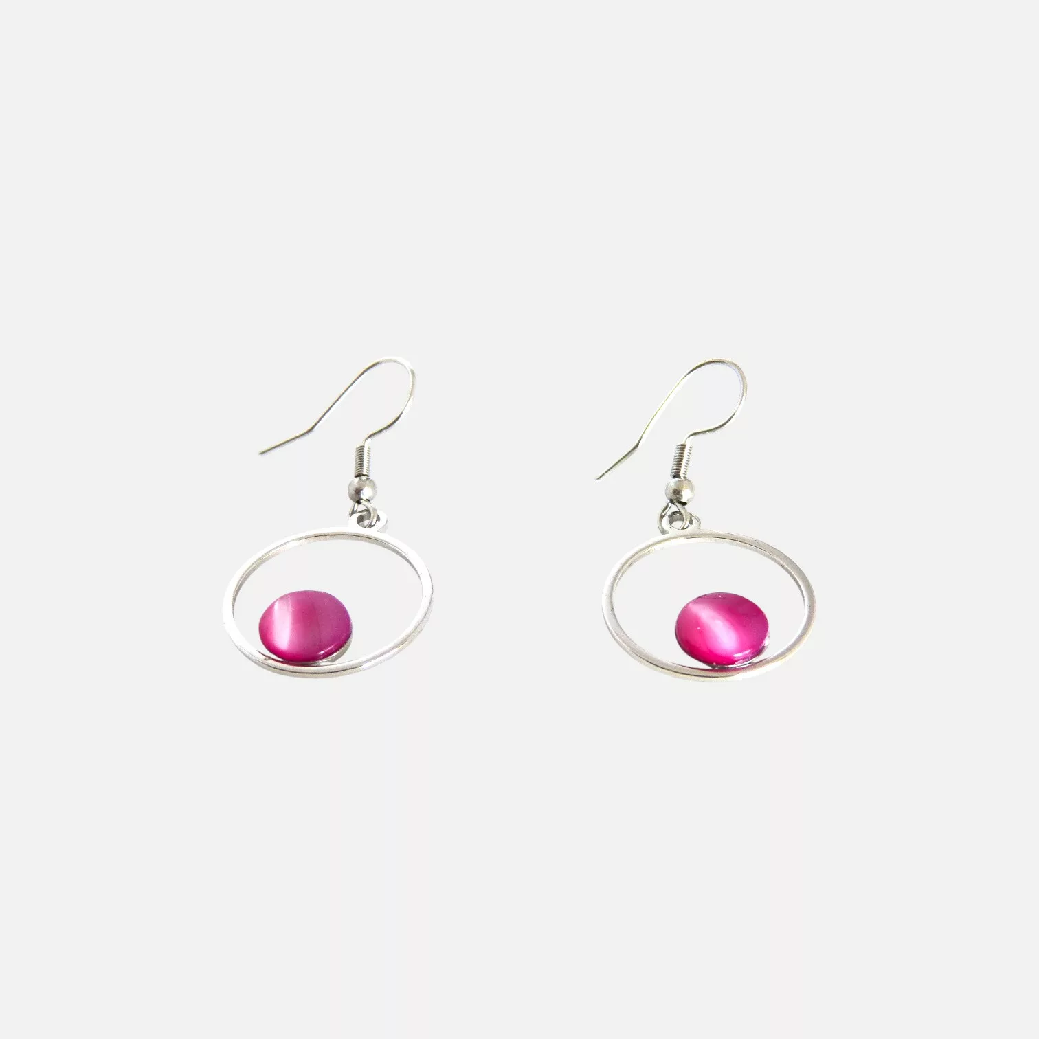 boucles d'oreille nacre rose