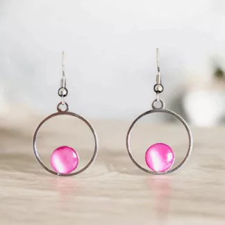 boucles d'oreille nacre rose