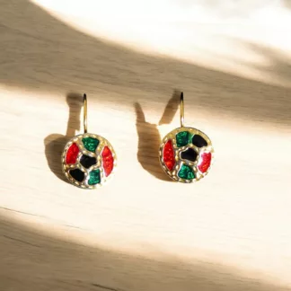 boucles d'oreilles mosaique de couleurs