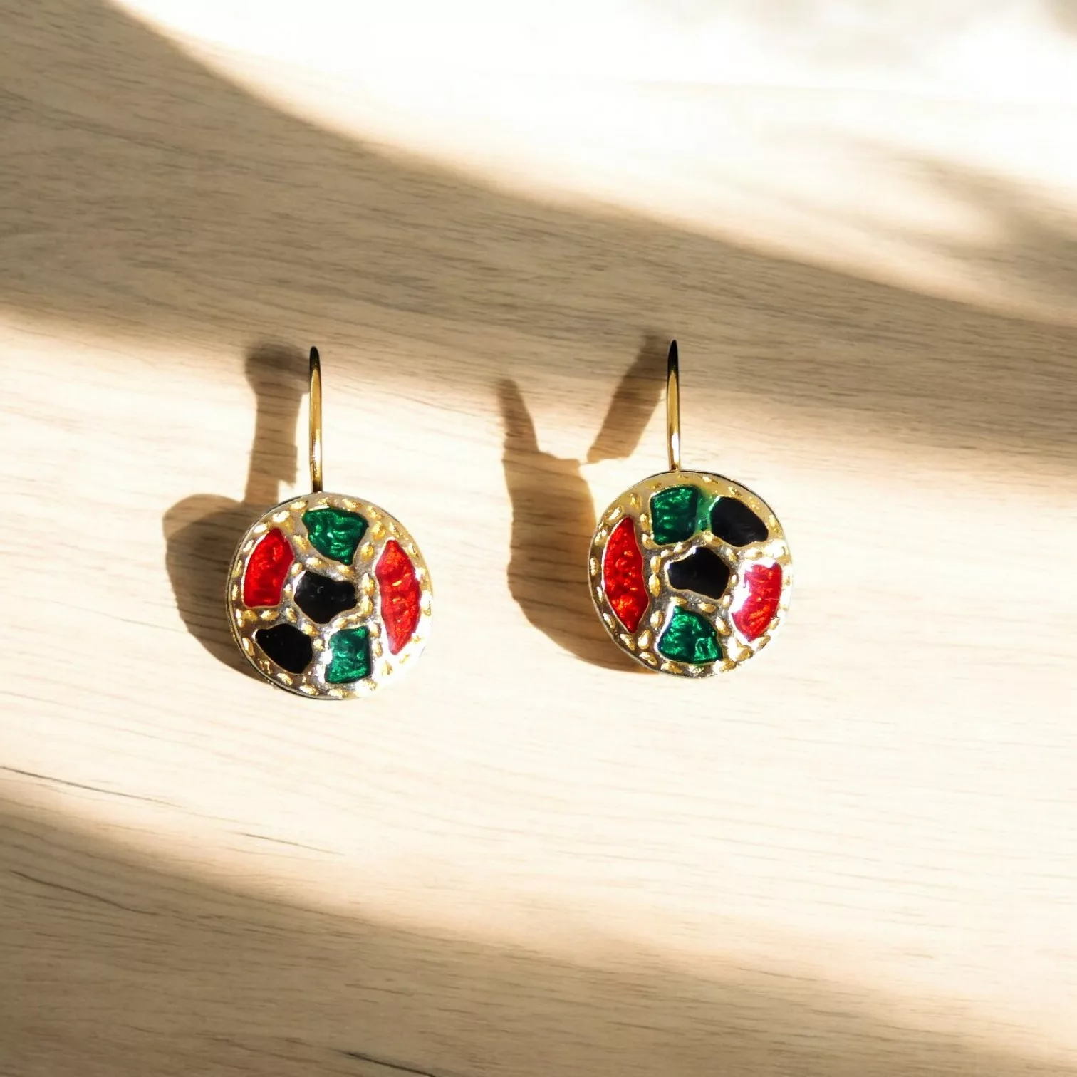 boucles d'oreilles mosaique de couleurs