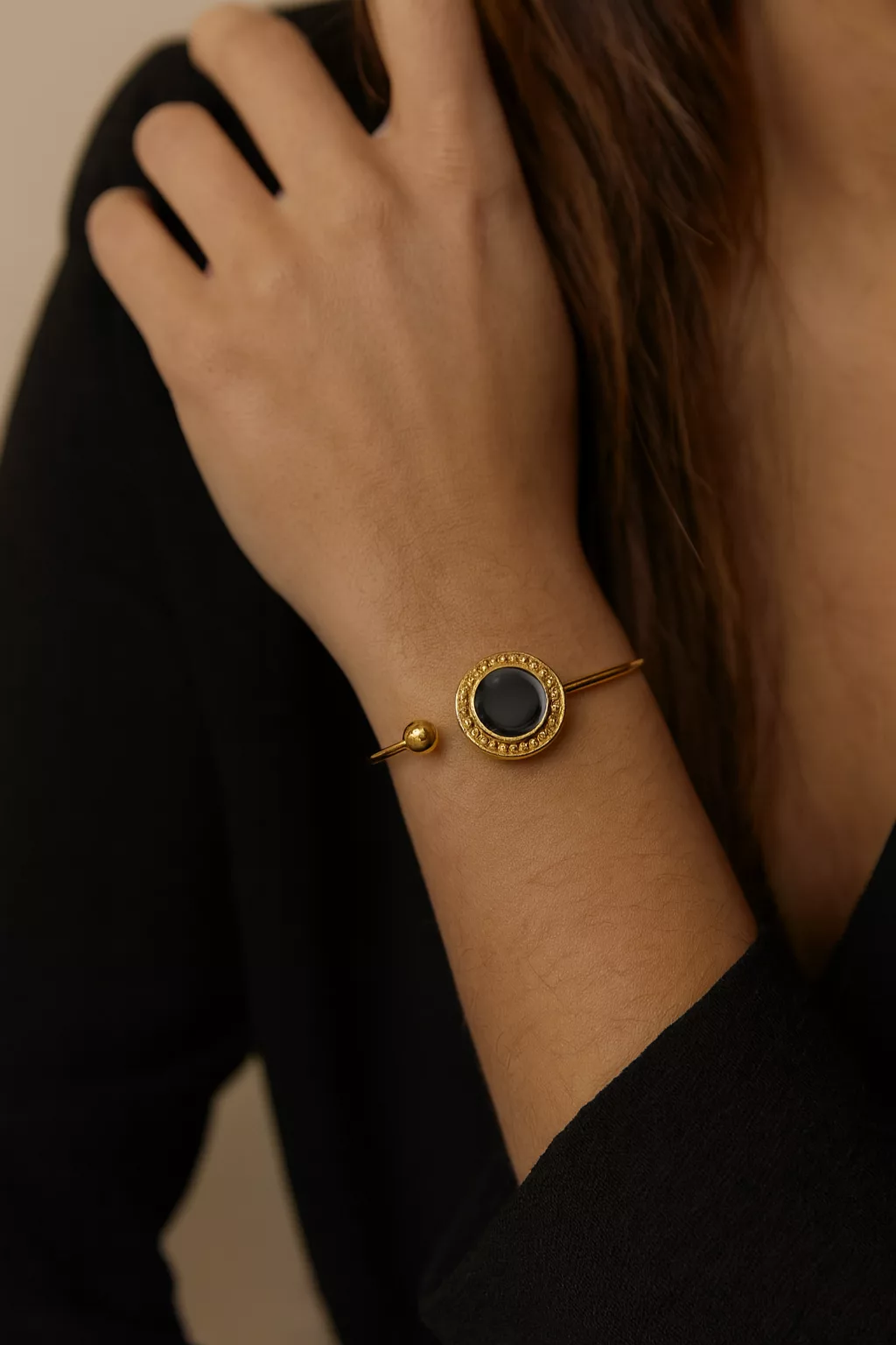 bracelet noir et doré