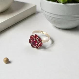 bague strass roses