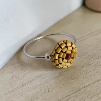 bracelet jonc en bois naturel