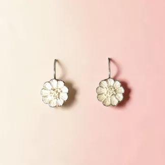 Boucles d'oreilles fleurs argentées Éclosion en anciens boutons
