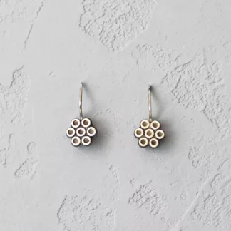 Boucles d'oreilles géométriques argentées Orbita en anciens boutons